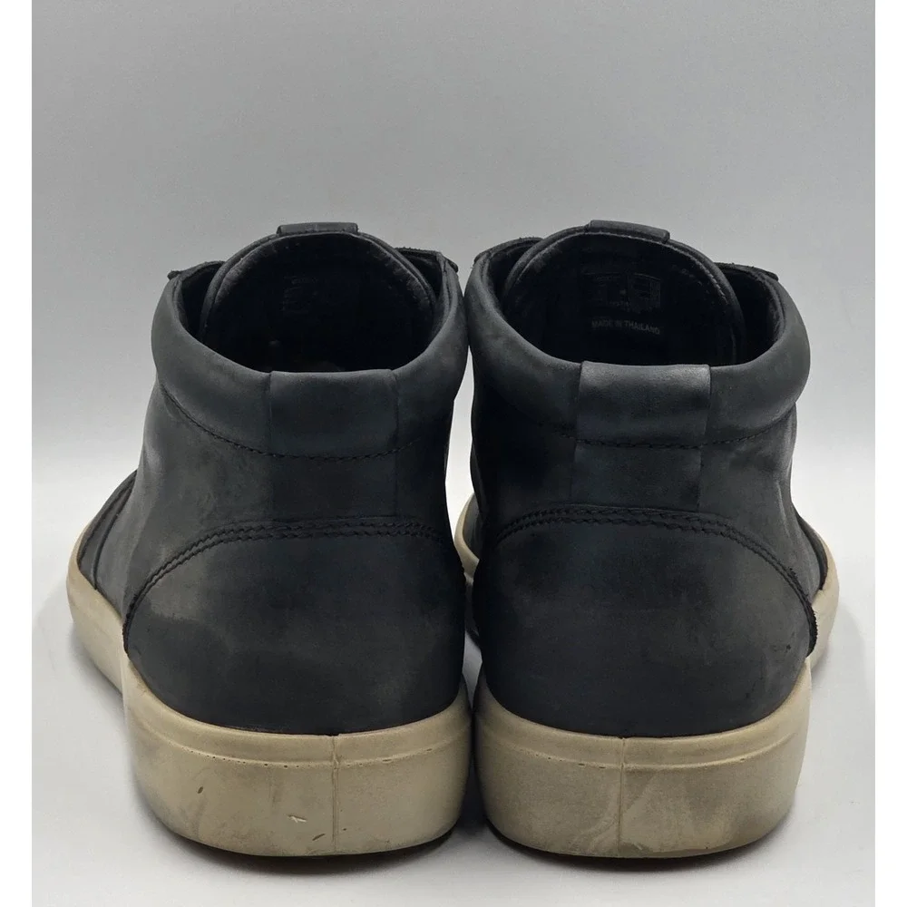 ECCO Soft 7 High Top Sneaker Boots Black Nubuck Leather Mens US 9 EU 43